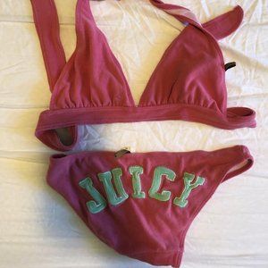 Juicy Couture terry cloth bikini halter sz S